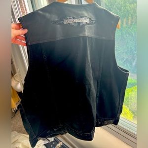 Vintage Harley-Davidson Black Leather Vest
